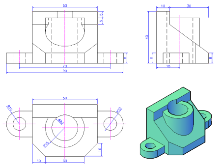 這個機(jī)械制圖的三視圖,有會畫的嗎?